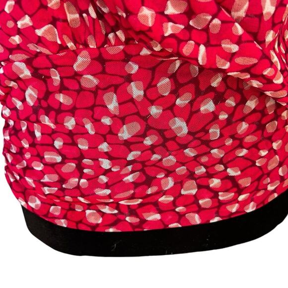 Express women’s size M casual top, elastic neckline pink with dots - Picture 4 of 8